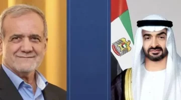 محمد بن زايد يبحث مع الرئيس الإيراني اتفاق وقف إطلاق النار