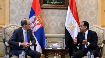 بدء جلسة مباحثات موسعة برئاسة رئيسي الوزراء المصرى والصربي