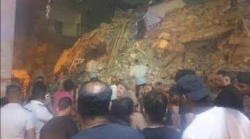 انهيار منزل مكون من 5 طوابق في السيدة زينب وجهود لإنقاذ عائلات تحت الأنقاض