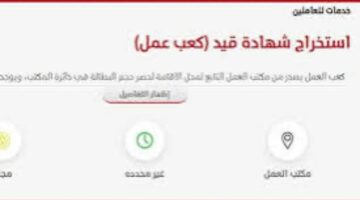 استخراج كعب العمل 2025.. اعرف كيف تحصل عليه إلكترونيا
