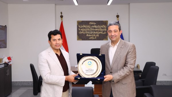 محافظ دمياط يستقبل وزير الشباب والرياضة بديوان عام المحافظة