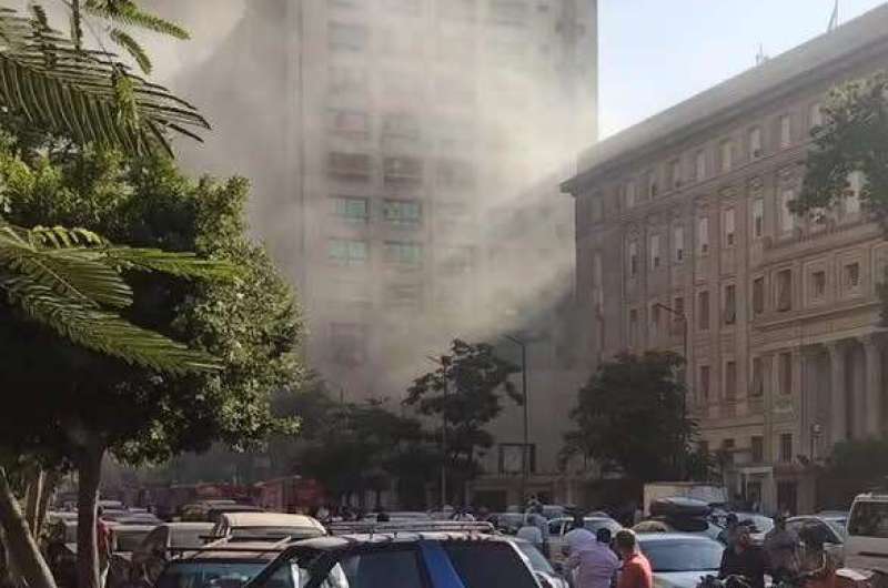 14 إصابة في حريق سنترال رمسيس