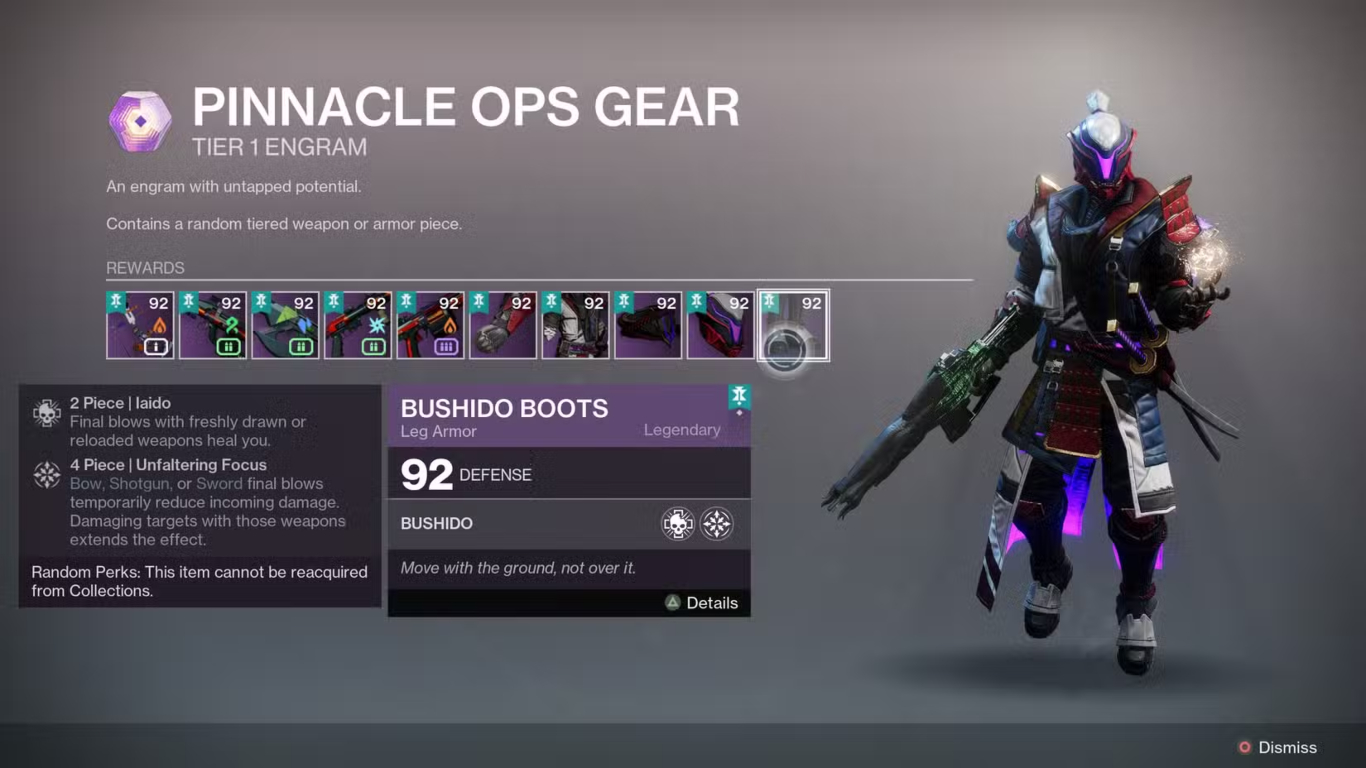 كيفية الحصول على درع الساموراي في Destiny 2 – وطني